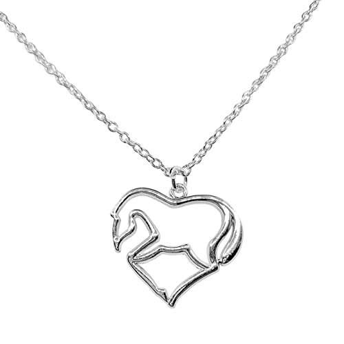 Embolden Jewelry I Love Horses | Necklace | Heart Shaped Pony Pendant for Horse Lovers Embolden Jewelry I Love Horses | Necklace | Heart Shaped Pony Pendant for Horse Lovers