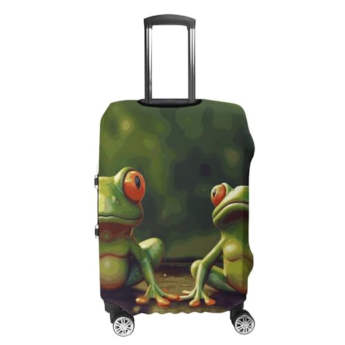 Funny Green Frogs Printed Luggage Cover Protector, Fits 18-32 Inch Luggage4