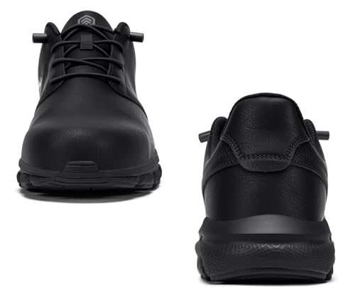 Image of LARNMERN Steel Toe Skate Shoes Men Safety Work Sneakers Wide Toe Box Barefoot Zero Drop Non Slip Shoe