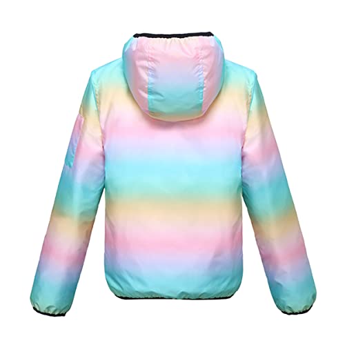 Rokka&Rolla Girls' Lightweight Water-Resistant Jersey-Lined Hooded Windbreaker Jacket2