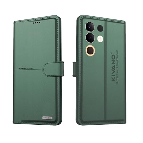 Image of Compatible for Vivo Y31 Pro 5G / Vivo T4X 5G / IQOO Z10X 5G Flip Cover | Leather Finish | Inside Pockets & Inbuilt Stand | Shockproof Wallet Style Magnetic Closure Back Cover Case