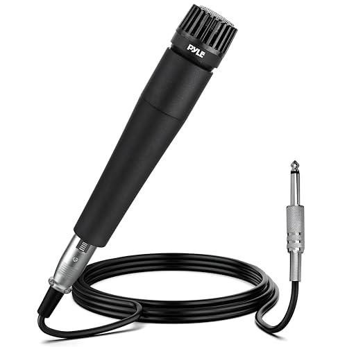 PylePro Dynamic Handheld Microphone, Professional Moving Coil Mic with Built-in Pop Filter, Wide Frequency Response, High Signal Output, Rugged Design, Low Noise Circuitry, 15' ft. XLR Cable Included