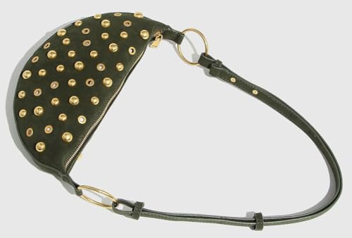 Studded Shoulder Purse for Women Vintage Punk Suede Handbag Winter 2025 Dumpling Crossbody Bag Grunge Small Purse3