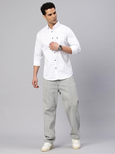 Image of Majestic Man Comfort Slim Fit Solid Pure Cotton Casual Shirt