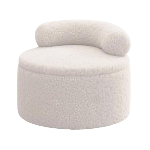 Tabouret ottoman peluche rangement pour optimiser les petits salons encombrés - 2