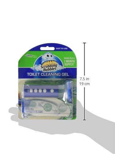 Scrubbing Bubbles Toilet Bowl Cleaning Gel Starter Kit, Includes Dispenser And Gel, Glade Rainshower Scent, 6 Stamps #TOP7