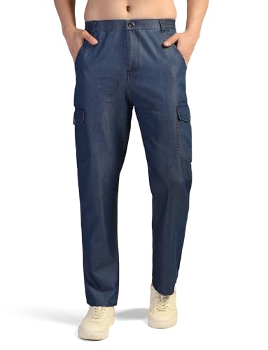 Image of TAGDO Men's Straight Fit Cotton Cargo Jeans Pant (2040)