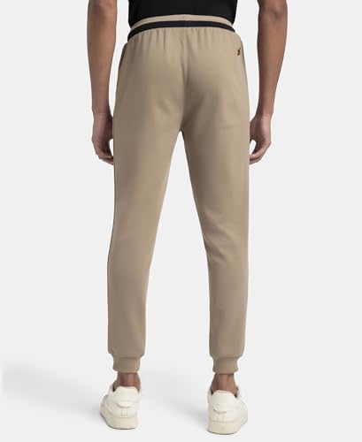 Image of Jockey AM05 Men Super Combed Cotton Rich Pique Slim Fit Jogger with Zipper Pockets