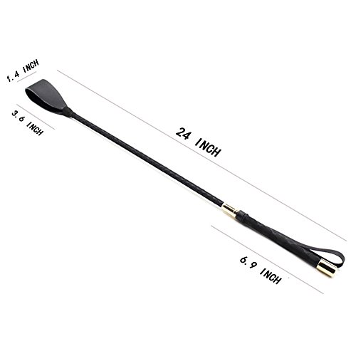 ROARINGWILD Quality Fine Leather Braided 24 Inches Long Riding Crop/Whip - Thumbnail 5