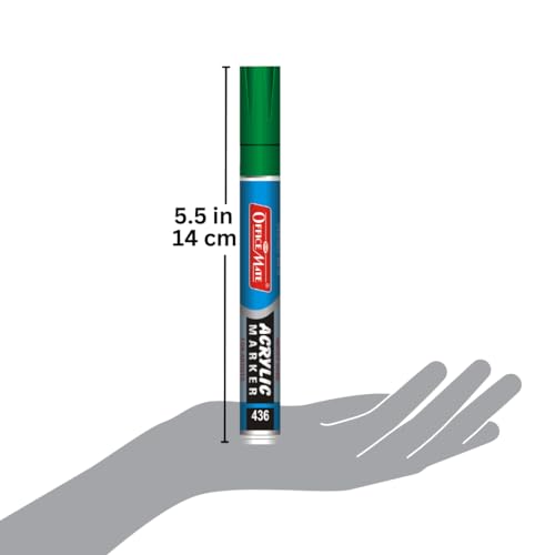 Image of Soni Officemate Regular Acrylic Marker | Pack of 4 (Mix)| For Canvas, Paper, Glass, Wood & More | Water-Based, Non-Toxic | 4.5 mm Tip | Ideal for Crafts & Projects