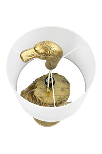 Creative Co-Op Resin Flamingo Table Lamp with Linen Shade, Gold Finish, 32" - Image 5