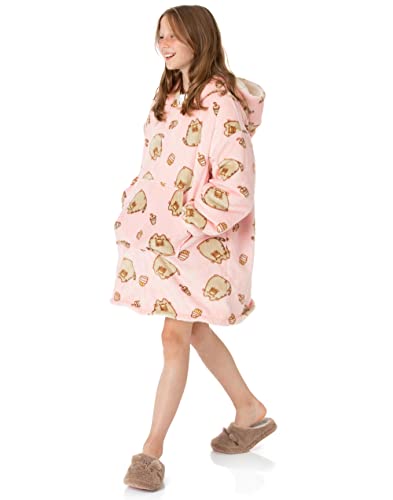Pusheen Oversized Blanket Hoodie Kids Girls Pink Wearable Fleece #TOP4