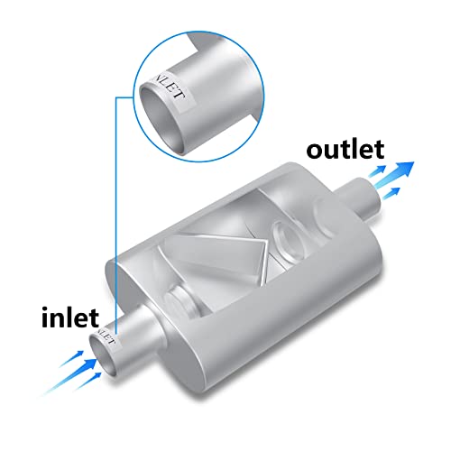 Image of Floshine Universal Mufflers,Dual Chamber 2.75 inch inlet /2.75 inch outlet?Performance Automotive Muffler Exhaust FH427540
