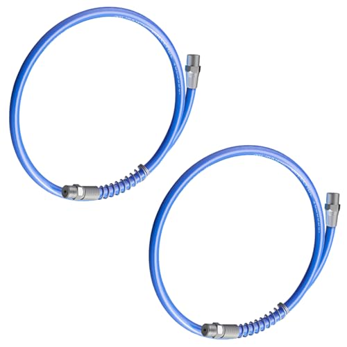 Lot de 2 tuyaux de graisse robustes 10 000 psi flexibles haute pression avec raccords rapides pour pistolet à graisse pneumatique