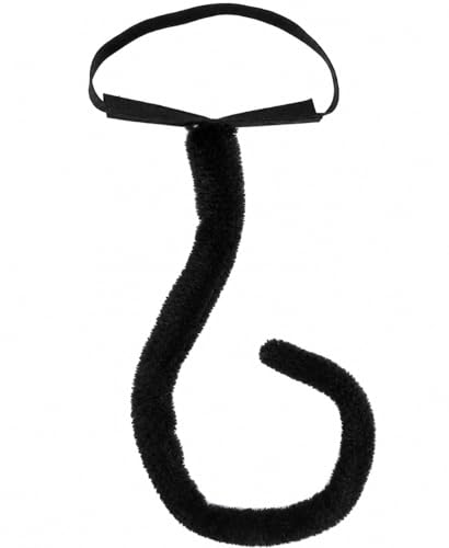 Skeleteen Costume Accessories Cat Tail - Furry Black Kitty Tail For Dress Up - 1 Piece