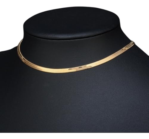 Gargantilha Colar Feminino Fita Laminada Dourado Em Aço Inox