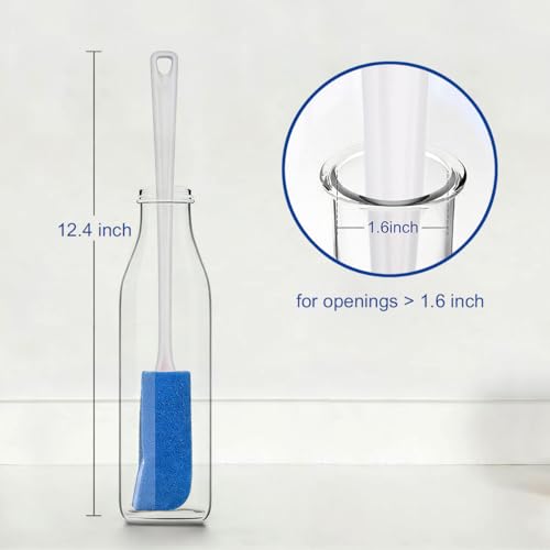 Image of CELOX 2 Pack Sponge Brushes with Handle, Baby Water Bottle Cleaner Brush, Bottle Brushes for Cleaning, Washer and Cleaning Brush