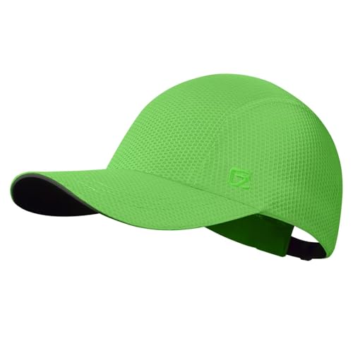 GADIEMKENSD Women's Race Day Running Hat Performance Mesh Baseball Cap - Excellent Ventilation, Lightweight, Reflective Safety Ponytail Hats for Exercise Golf Hiking Beach Workout Gym Grass Green