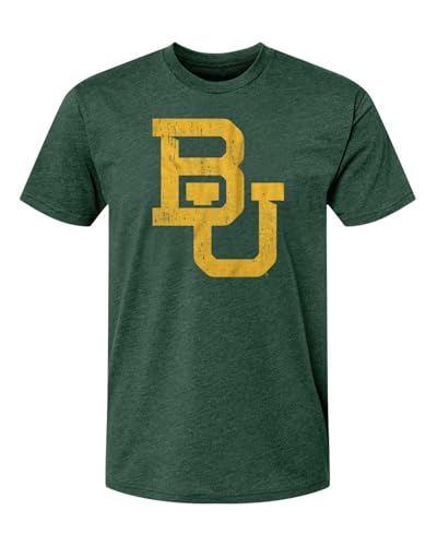 Baylor University Apparel Interlocking BU Bears Shirt Premium Super Soft Heather Green T Shirt Comfy Tee for Men and Women (X-Large)