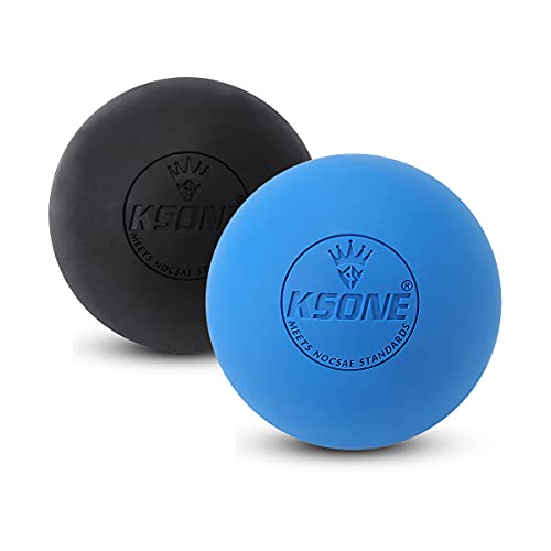 Massage Balls, 2 Pack Lacrosse Massage Balls (BLUE + BLACK)