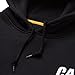 Caterpillar Trademark Banner Hoodies for Men Featuring CAT Logo on Chest and Sleeve with S3 Cord Management, Black - X-Large