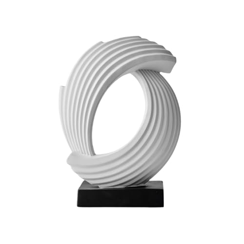 HIRAIDAI Escultura Decorativa Mueble para Vino De Inauguración De La Casa, 28X21X10CM, para TV, Decoración del Hogar, Oficina, Color Blanco