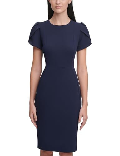 Calvin Klein Women's Tulip Sleeved Sheath Dress, Indigo, 2