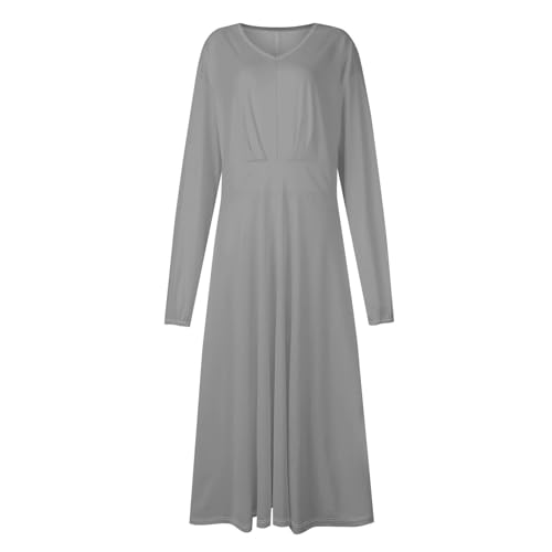 Robe festive longue fluide gris foncé résolvant le confort - 2
