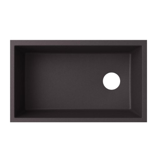 Best Cyber Deals 🔥 Swanstone QU03322SB.077 Granite Undermount Single-Bowl Kitchen Sink, 33-in L X 22-in H X 9-in H, Nero