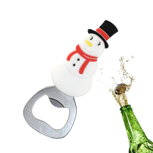 Imtrub Apribottiglie di birra di Natale, in acciaio inox, manuale e perforatore per lattine con design a forma di alce, apribottiglie per campeggio, viaggi a casa