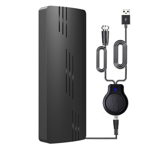 Staeekkzy Antena de TV Inteligente con Amplificador de Señal, Compatible con 4K 1080P ATSC, DVB-T DTMB, ATSC, DVB-T2, DMB-T, ISDB-T
