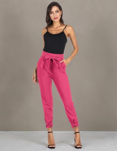 Image of GRACE KARIN Womens Casual High Waist Pencil Pants Paper Bag Pants for Work