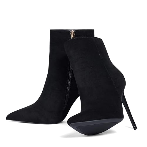 Elisabet Tang Women Heeled Ankle Booties,Sexy Pointed Toe 4 inch Stiletto High Heel Fashion Ankle & Booties High Heel Boots Dress Evening Party Boots Shoes4