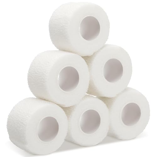 Outus 6 Rolls 1.5 Inch Width Hockey Grip Tape 30 yd Self Adhesive Ice Hockey Grip Tape Cohesive Wrap Athletic Sports Accessories for Sports Lover Gifts(White)