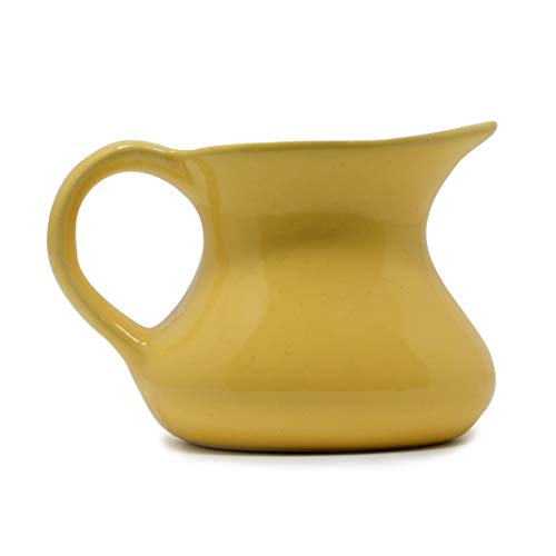 Image of The Himalayan Goods Company - Value Series Stoneware Ceramic Milk Jug Or Oil Jug Or Pourer Or Pitcher 275 Ml (Yellow)