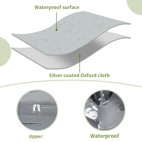 DUJUIKE 100% Wasserdichter Ersatzbezug für Hundebett, Ersatzbezug für Hundeunterlage, Waschbarer, Abnehmbarer Hundematratzenbezug, Hundematratzeneinlage mit Reißverschluss(Grau,S(76 x 51 x 10cm))