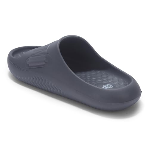 Image of Liberty A-HA DAILYWALK Slippers for Men - Black & Dark Grey EVA Slip-On Casual Slippers | Soft Moulded Footbed, Lightweight Footwear for Home, Casual, Errands, Garden, Daily & Outdoor Wear