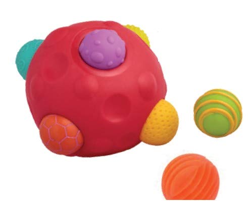 Playlearn Tactile Textured Sensory Ball with 6 Removable Small Balls - Sensory Toy for Toddlers - Fine Motor Toy for All Ages