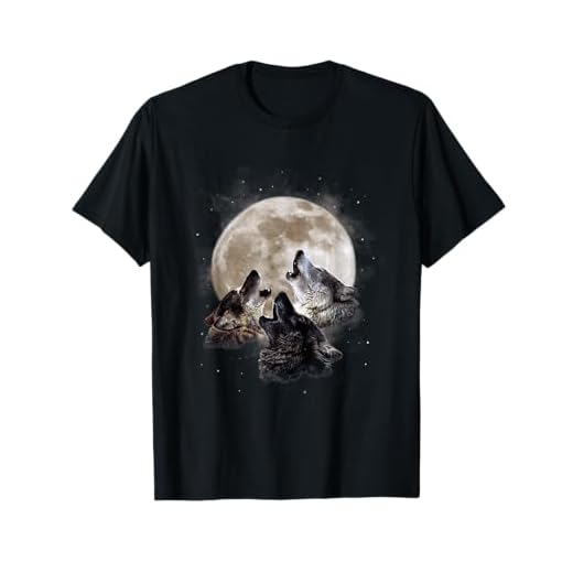 Three Wolves Howling at the Moon - Wolf Lover T-Shirt