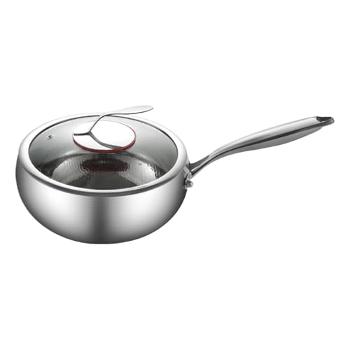 Mwkbbn Bandeja Para Martillaje De Titanio Con Tapa, Sartén De Titanio, Sartén De Cocina De Cocina, Con Tapa De Vidrio Templado, Fácil De Limpiar, 24 Cm, 26 Cm, 28 Cm, Para Saltar Y Hervir Fideos