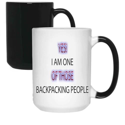 Gift Design Humorous Gift for Hikers - Hiking Is My Karma Workout - for Backpackers - 15 Oz White Ceramic Color Changing Mug