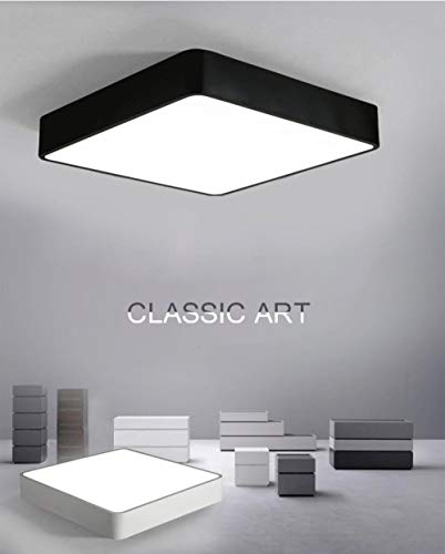 Preisvergleich Produktbild 50cm quadratische geometrische geführte Deckenleuchte, dimmbare moderne Bürostudie Esszimmer Wohnzimmer Schlafzimmer Lampe schwarz weißes Licht
