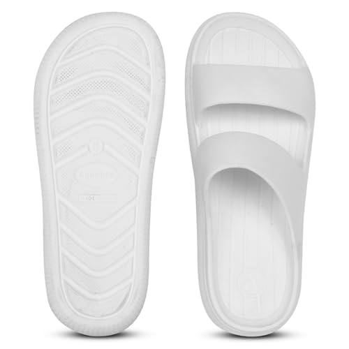 Image of Aqualite Men's Slides Slippers | Slip-On Comfort Flipflop Flat Base, Anti-Skid Sole & Lightweight | Casual Home & Outdoor Sandal for Men