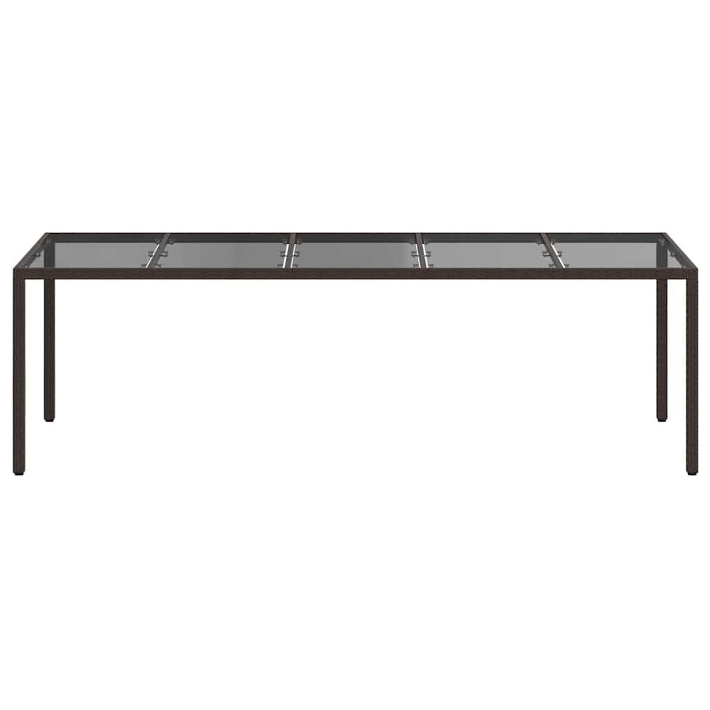 Stół ogrodowy, brązowy, 250 x 100 x 75 cm, polirattanowy | Stalowy stelaż, odporny na warunki atmosferyczne, łatwe czyszczenie, wymagany montaż, na taras