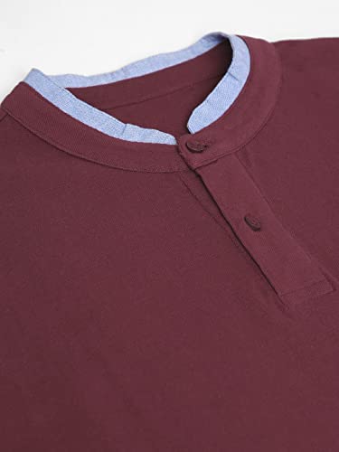 Image of Dennis Lingo Men's Cotton Slim Fit Mandarin T-Shirt