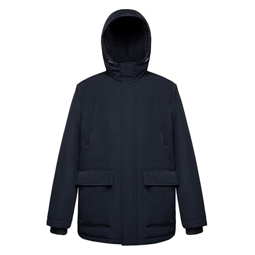 Rokka&Rolla Men's Water-Resistant Warm Parka Jacket Winter Coat with Sherpa Fleece Lined Hood4