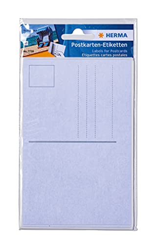 HERMA 7758 Adressaufkleber für Postkarten A6 quer, 10 Stück, selbstklebend, Postkarten Aufkleber zur Handbeschriftung, blanko Postkarten Etiketten, blickdicht Paket Versandetiketten, weiß