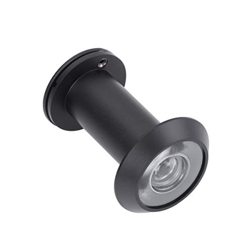 DOITOOL 1 Piezas Visor de Puerta Negra Mirilla Puerta Frontal Visor de Puerta de Ángulo Amplio de 200 Grados con Cubierta de Privacidad Giratoria de Alta Resistencia para Hotel de Oficina en Casa