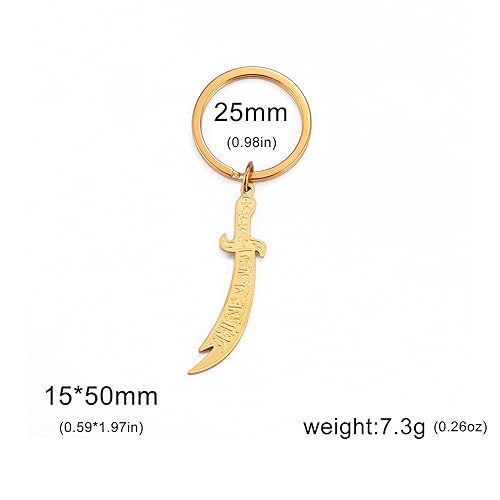 VASSAGO Sword Necklace for Men Women Zulfiqar Sword Necklace Imam Ali Zulfiqar Pendant Arabic Rune Islamic Muslim Jewelry Talisman Amulet Religious Gift
