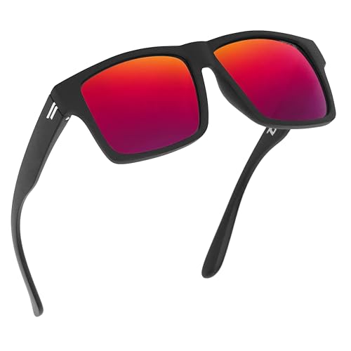 TOROE Classic RANGE TR90 Frame Polarized Unbreakable Sunglasses with Hydrophobic Coated Polycarbonate AR Lenses (Matte Black | Fuze (Cat 3))